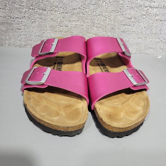 Birkenstock Arizona Unisex Size US L9 M7 Metallic Pink Birko-Flor Slip On Sandal - Picture 3 of 15